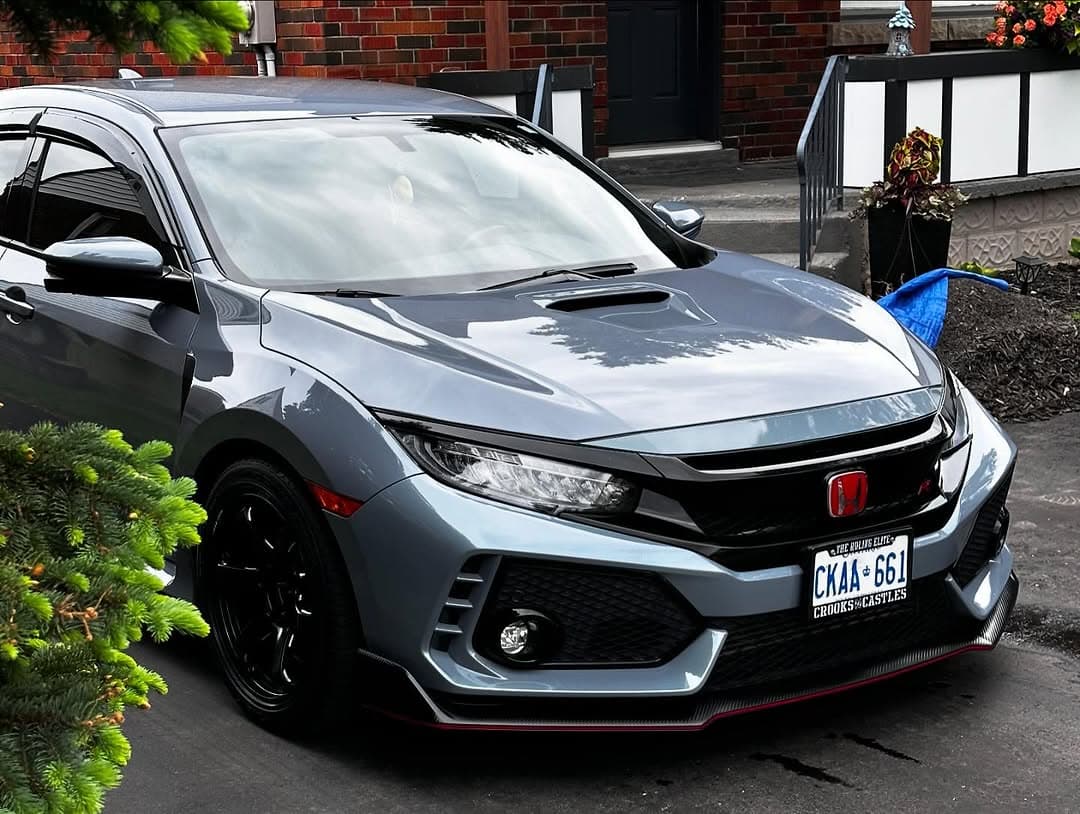 A grey Honda Civic Type R after exterior detail and polish